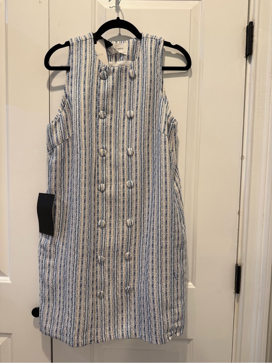Pomander Place Dresses & Skirts - Tuckernuck Tweed striped Sleeveless Shift Dress in Blue and White